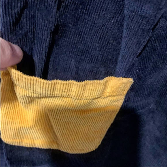 NWOT Hanna Andersson Navy & Yellow Corduroy Dress - Picture 5 of 6